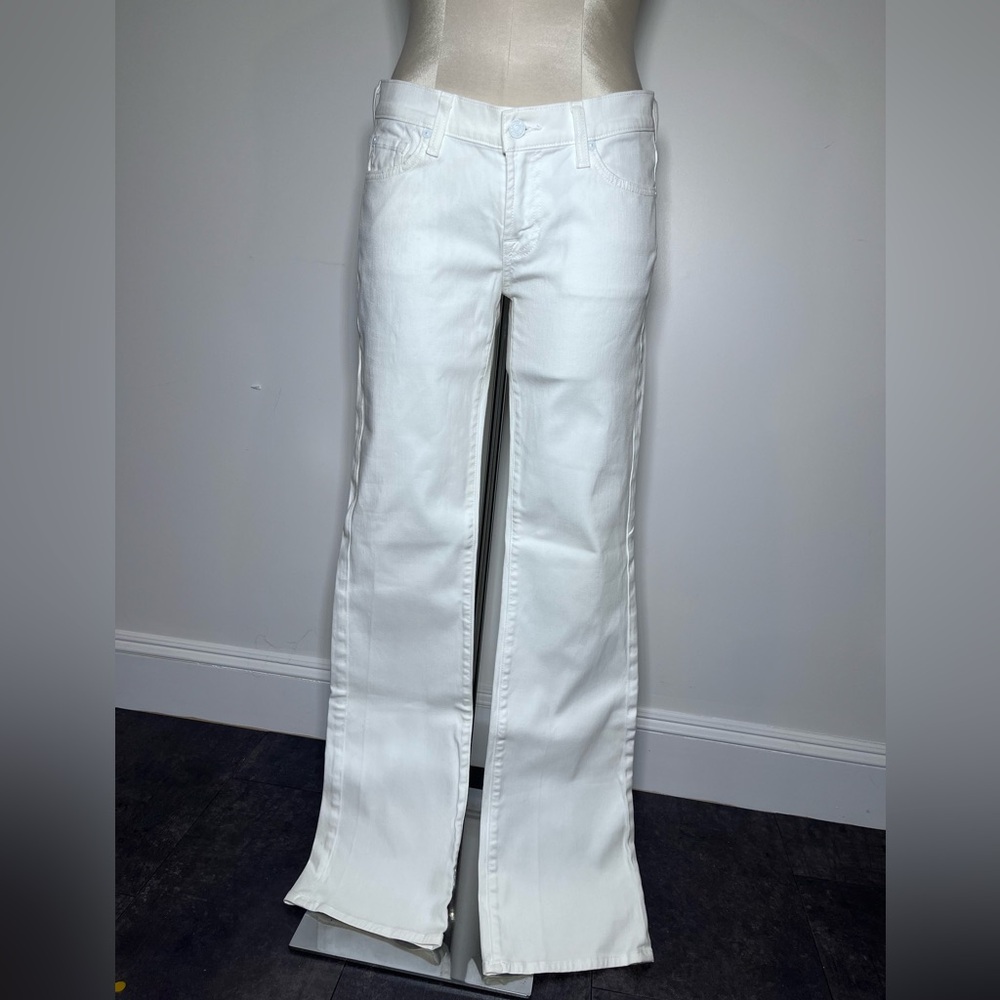 7 For All Mankind White Flared Wide-Leg Jeans